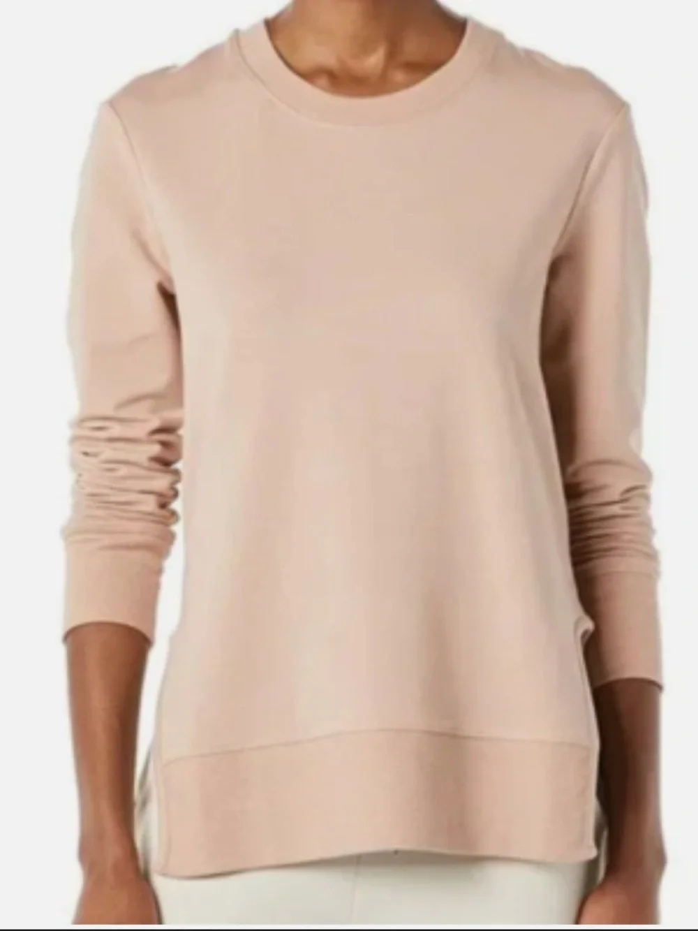 Anthropologie Daily Ritual Terry Cotton Modal Long Sleeve Crew Neck V Sweatshirt - Picture 3 of 12
